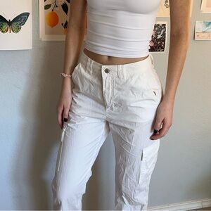 White cargo pants